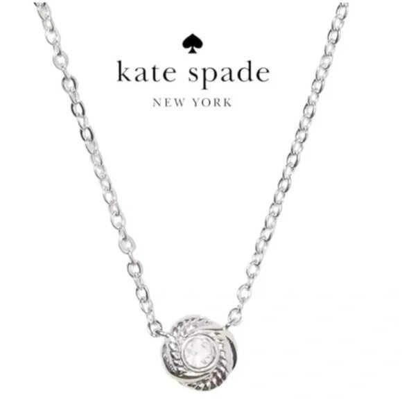 Kate Spade Infinity & Beyond Knot Necklace Silver Tone NWT - Picture 1 of 5